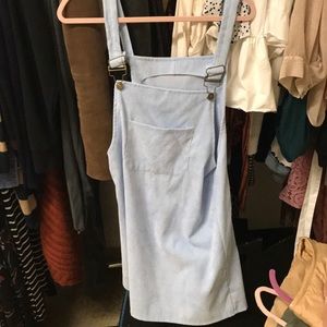 Blue overall dress